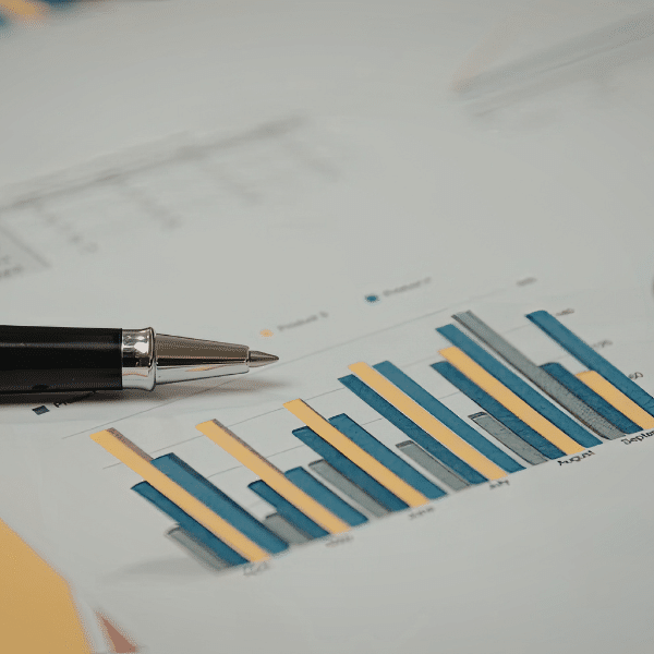 Business valuation analysis charts and metrics